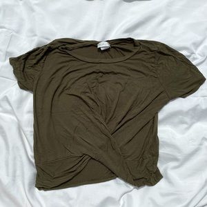 Olive green crop top